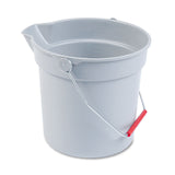 Rubbermaid® Commercial 10 Quart Plastic Utility Pail, Plastic, Gray, 10.5" dia (RCP296300GY) Each