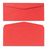Quality Park™ Colored Envelope, #10, Commercial Flap, Gummed Closure, 4.13 x 9.5, Red, 25/Pack (QUA11134) Pack of 25