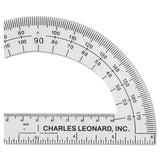 Charles Leonard® Open Center Protractor, Plastic, 6" Ruler Edge, Clear (LEO77106EA) Each