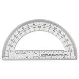 Charles Leonard® Open Center Protractor, Plastic, 6" Ruler Edge, Clear (LEO77106EA) Each