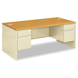 HON® 38000 Series Double Pedestal Desk, 72" x 36" x 29.5", Harvest/Putty (HON38180CL) Each