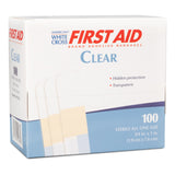 American® White Cross Adhesive Strip 3/4 X 3 Inch Plastic Rectangle Clear Sterile (300794_BX) 100/BX