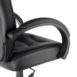 Alera® Alera Strada Series High-Back Swivel/Tilt Top-Grain Leather Chair, Supports Up to 275 lb, 17.91" to 21.85" Seat Height, Black (ALESR41LS10B) Each