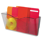 deflecto® Euro-Style DocuPocket Landscape Wall File, Larger Files/Tabloid Size, 15" x 4" x 6.63", Smoke (DEF63102) Each