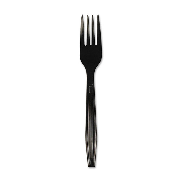 Boardwalk® Heavyweight Polystyrene Cutlery, Fork, Black, 1000/Carton (BWKFORKHWBLA)