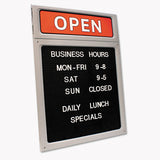 COSCO Message/Business Hours Sign, 15 x 20.5, Black/Red (COS098221) Each