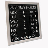 COSCO Message/Business Hours Sign, 15 x 20.5, Black/Red (COS098221) Each