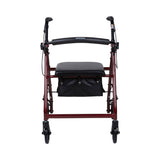 McKesson 4 Wheel Rollator Red Adjustable Height / Folding Aluminum Frame (1065263_EA) 1/EA