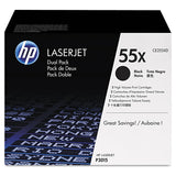 HP HP 55X, (CE255X-D) 2-Pack High-Yield Black Original LaserJet Toner Cartridges (HEWCE255XD) Pack of 2