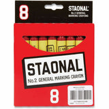Crayola Staonal Marking Crayon, 5" x 0.6" Diameter, Red, 8/Box (CYO520002038) Box of 8