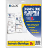 C-Line Business Card Refill Pages, 11" x 8-1/2", Clear (CLI61117) Pack of 5