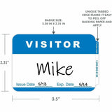 C-Line Adhesive Visitor Name Badges, Visitor, 3 1/2" x 2 1/4", 100/Box (CLI92245) Box of 100