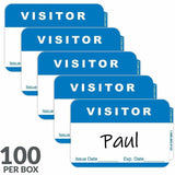 C-Line Adhesive Visitor Name Badges, Visitor, 3 1/2" x 2 1/4", 100/Box (CLI92245) Box of 100