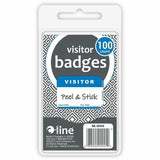 C-Line Adhesive Visitor Name Badges, Visitor, 3 1/2" x 2 1/4", 100/Box (CLI92245) Box of 100