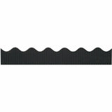Bordette Decorative Border, Rectangle with Scalloped Trim Shape, Pin-up, Fadeless, 2.25" x 600", Black (PAC37304) 1 Roll