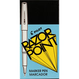 Pilot® Razor Point Fine Line Porous Point Pen, Stick, Extra-Fine 0.3 mm, Black Ink, Black Barrel, Dozen (PIL11001) 1 Dozen