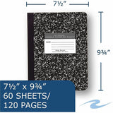 Roaring Spring Marble Cover Composition Book, Wide/Legal Rule, Black Marble Cover, (60) 9.75 x 7.5 Sheets (ROA77222) Each