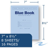 Roaring Spring Blue Book 8-sheet Exam Booklet, 8 Sheets, 16 Pages, 50/Pack (ROA77512) Pack of 50