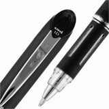 uniball Jetstream Ballpoint Pens, Refillable, Black Ink, Pigment-based, Black Stainless Steel Barrel, 12/Dozen (UBC33921DZ) Case of 12