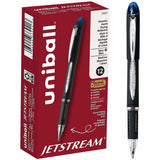 uniball Jetstream Ballpoint Pens, Blue Ink, Pigment-based, Black Stainless Steel Barrel, 12/Dozen (UBC33922DZ) Case of 12