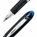 uniball Jetstream Ballpoint Pens, Blue Ink, Pigment-based, Black Stainless Steel Barrel, 12/Dozen (UBC33922DZ) Case of 12
