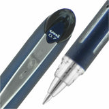 uniball Jetstream Ballpoint Pen, Black Ink, Pigment-based, Blue Stainless Steel Barrel, 12/Dozen (UBC40173DZ) Case of 12