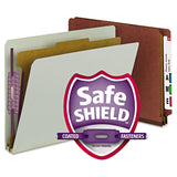 Smead™ End Tab Pressboard Classification Folders, Four SafeSHIELD Fasteners, 2" Expansion, 1 Divider, Letter Size, Red, 10/Box (SMD26855) Box of 10