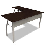 Linea Italia® Trento Line L-Shaped Desk, 59.13" x 59.13" x 29.5", Mocha/Gray (LITTR737MOC) Each