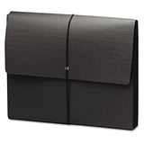 Smead™ Extra-Wide Expanding Wallets with Elastic Cord, 5.25" Expansion, 1 Section, Elastic Cord Closure, Letter Size, Black, 10/Box (SMD71119) Box of 10