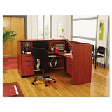 Alera® Alera Valencia Series Reception Desk with Transaction Counter, 71" x 35.5" x 29.5" to 42.5", Medium Cherry (ALEVA327236MC) Each