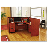 Alera® Alera Valencia Series Reception Desk with Transaction Counter, 71" x 35.5" x 29.5" to 42.5", Medium Cherry (ALEVA327236MC) Each