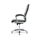 Alera® Alera Neratoli High-Back Slim Profile Chair, Faux Leather, 275 lb Cap, 17.32" to 21.25" Seat Height, Black Seat/Back, Chrome (ALENR4119) Each