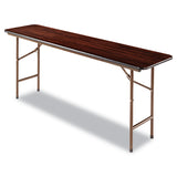 Alera® Wood Folding Table, Rectangular, 71.88w x 17.75d x 29.13h, Mahogany (ALEFT727218MY) Each
