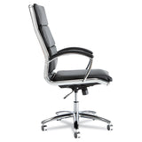 Alera® Alera Neratoli High-Back Slim Profile Chair, Faux Leather, 275 lb Cap, 17.32" to 21.25" Seat Height, Black Seat/Back, Chrome (ALENR4119) Each