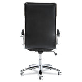 Alera® Alera Neratoli High-Back Slim Profile Chair, Faux Leather, 275 lb Cap, 17.32" to 21.25" Seat Height, Black Seat/Back, Chrome (ALENR4119) Each