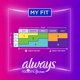 Always® Radiant with FlexFoam Feminine Pad With Wings Regular Absorbency (1231750_BX) 15/BX