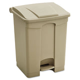 Safco® Large Capacity Plastic Step-On Receptacle, 17 gal, Plastic, Tan (SAF9922TN) Each