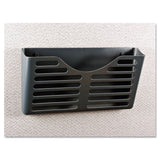 Universal® Recycled Plastic Cubicle Single File Pocket, Cubicle Pins Mount, 13.5 x 3 x 7, Charcoal (UNV08162) Each