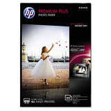 HP Premium Plus Photo Paper, 11.5 mil, 4 x 6, Glossy White, 100/Pack (HEWCR668A) Each
