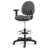 Alera® Alera Interval Series Swivel Task Stool, Supports 275 lb, 23.93" to 34.53" Seat Height, Graphite Gray Seat/Back, Black Base (ALEIN4641) Each