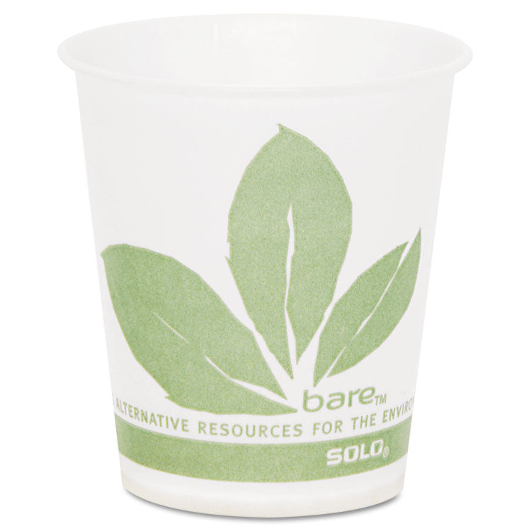 Bare Eco-Forward Paper Cold Cups, ProPlanet Seal, 5 oz, Green/White, 100/Sleeve, 30 Sleeves/Carton