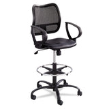 Safco® Vue Series Mesh Extended-Height Chair, Supports Up to 250 lb, 23" to 33" Seat Height, Black Vinyl Seat, Black Base (SAF3395BV) Each
