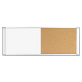 MasterVision® Combo Cubicle Workstation Dry Erase/Cork Board, 48 x 18, Tan/White Surface, Aluminum Frame (BVCXA42003700) Each