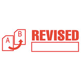 ACCUSTAMP2® Pre-Inked Shutter Stamp, Red, REVISED, 1.63 x 0.5 (COS035587) Each