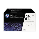 HP HP 05A, (CE505D) 2-Pack Black Original LaserJet Toner Cartridges (HEWCE505D) Box of 2