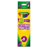 Crayola® Long-Length Colored Pencil Set, 3.3 mm, 2B, Assorted Lead and Barrel Colors, 8/Pack (CYO684008) 1 Pack of 8