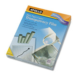 Apollo® Plain Paper Laser Transparency Film with Handling Strip, 8.5 x 11, Black on Clear, 100/Box (APOPP201C) Box of 100