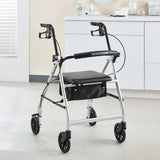 McKesson 4 Wheel Rollator Silver Adjustable Height / Folding Aluminum Frame (1065267_EA) 1/EA