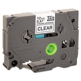 Brother P-Touch® TZe Extra-Strength Adhesive Laminated Labeling Tape, 0.47" x 26.2 ft, Black on Clear (BRTTZES131) Each