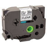 Brother P-Touch® TZe Extra-Strength Adhesive Laminated Labeling Tape, 0.94" x 26.2 ft, Black on Clear (BRTTZES151) Each